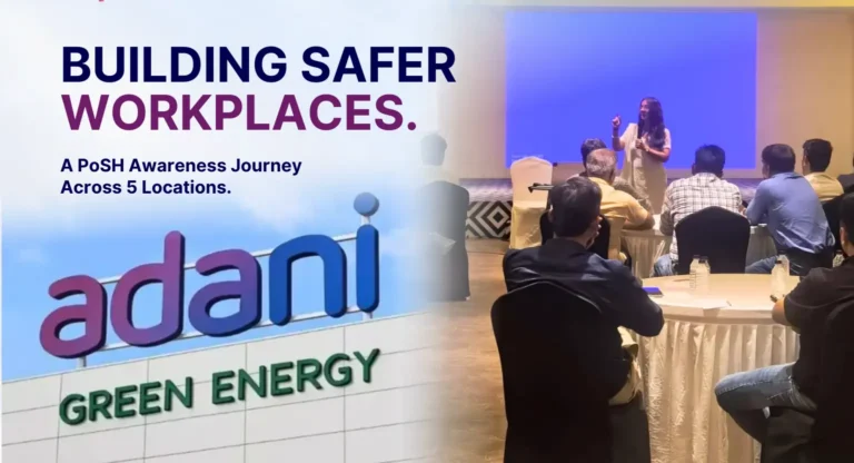 Shivani Madan Bose conducting PoSH awareness training for Adani Green Energy employees across 5 locations